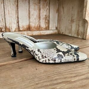 Saks Fifth Avenue Snakeskin Women's Heel Slide-ons NWOT